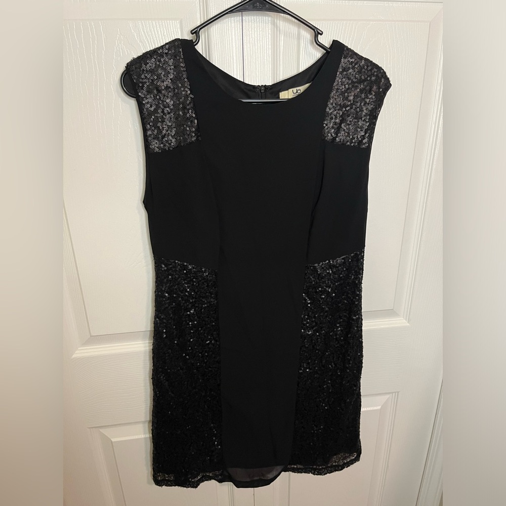 Ya Los Angeles Black Sequin Dress Womens Fashion‎ Size L Party Sleeveless